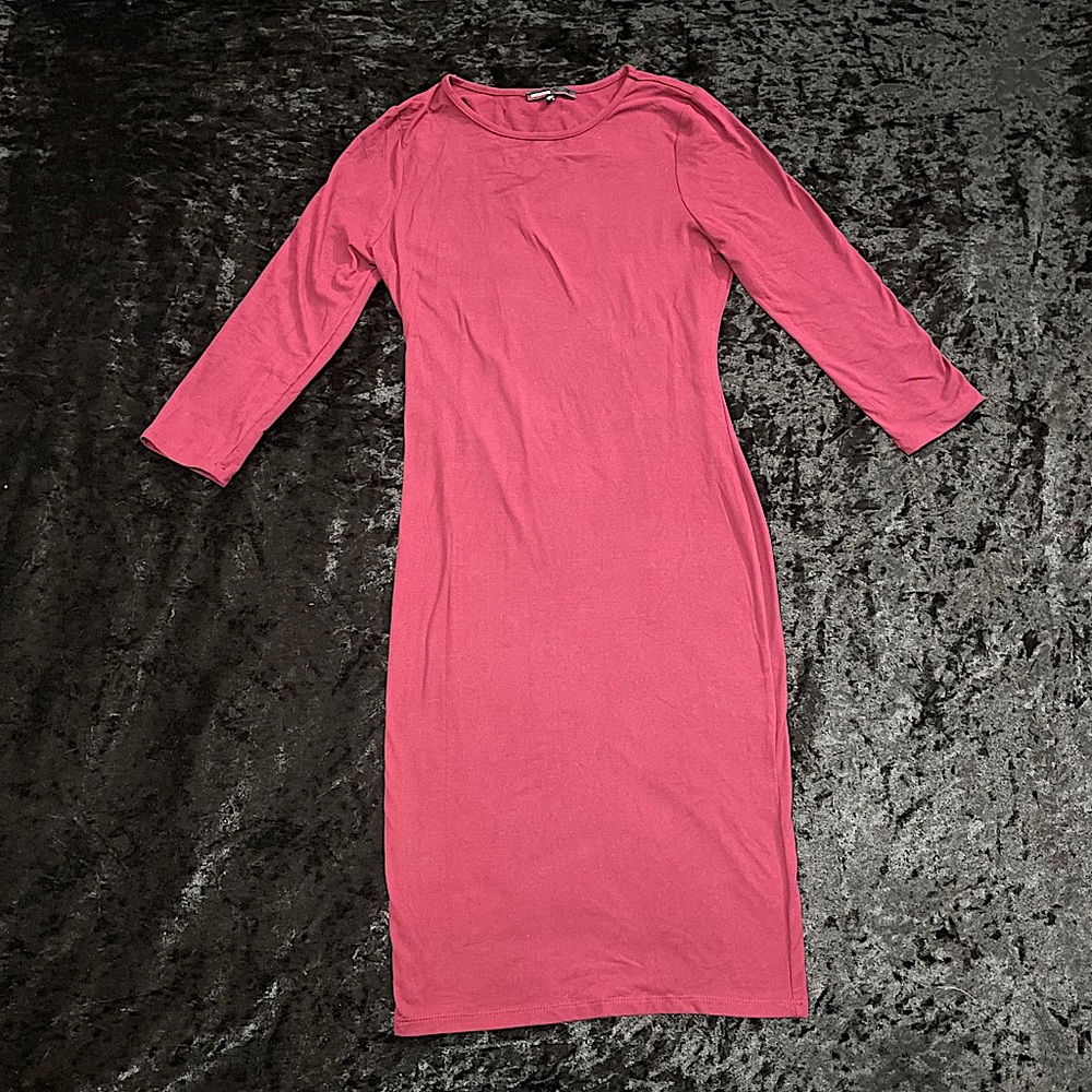 Burgundy midi dress